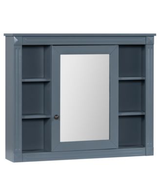 Зеркальный шкаф CASAINC размером 35 x 28 дюймов с 6 открытыми полками, настенный шкафчик для лекарств в ванной комнате (без туалетного столика)