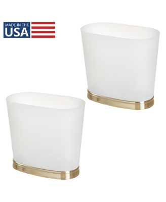 Маленькое овальное мусорное ведро для ванной комнаты IDesign - Морозостойкое/из мягкой латуни - Сделано в США