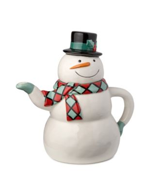 Сертифицированный международный трехмерный чайник Christmas Whimsy Snowman со снеговиком