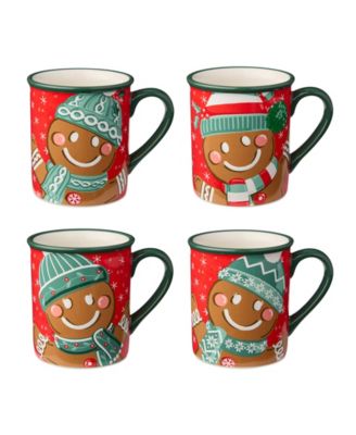 Сертифицированные международные рождественские пряничные кружки Whimsy, набор из 4 штук