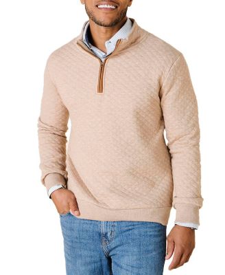 Мужской стеганый пуловер на молнии Hope & Henry от Hope and Henry коричневого цвета