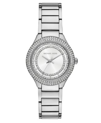 Женские часы Michael Kors Sylvia с тремя стрелками из нержавеющей стали серебристого цвета, 33 мм