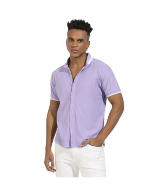 Мужская трикотажная рубашка Campus Sutra цвета лаванды в виде пчелиных сот