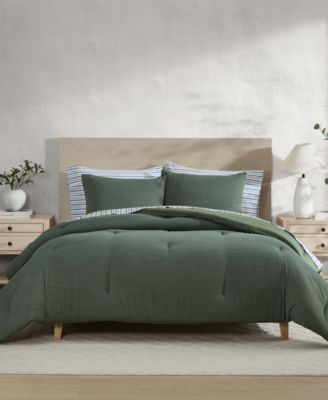 Жаккард в елочку с синелью Nautica, 3 шт. Комплект постельного белья, Полный/Двуспальный