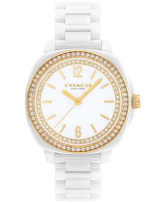 Женские часы COACH с белым керамическим браслетом Kitt, 34 мм