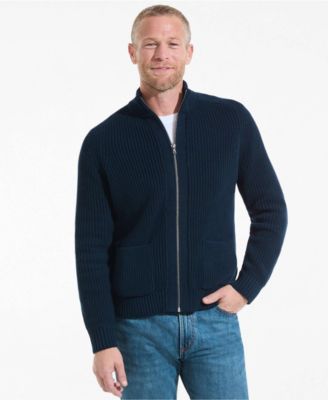 Мужской свитер-кардиган Lands' End Drifter с длинным рукавом и полной застежкой-молнией