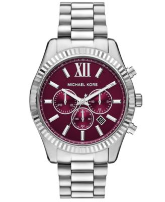 Мужские часы Michael Kors с хронографом Lexington, серебристые, из нержавеющей стали, 44 мм