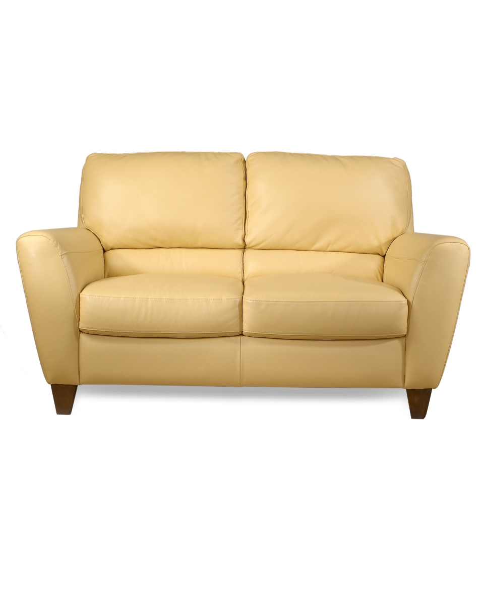 Almafi Leather Loveseat, 63W x 38D x 36H