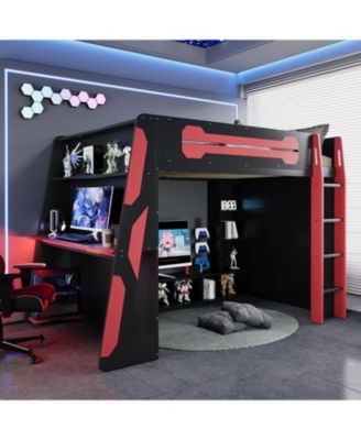 Кровать-чердак Streamdale Furniture с письменным столом и полками