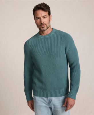 Мужской хлопковый свитер-шейкер Drifter Saddle Crewneck от Lands' End из хлопка