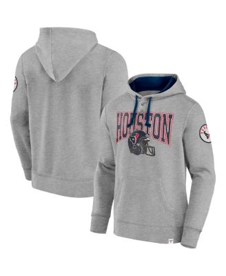 Мужская толстовка-пуловер Fanatics Heather Grey Houston Texans Label Maker с капюшоном