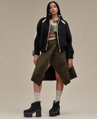 UGG® Женская пуховая куртка Nikia, вязаная крючком, черная
