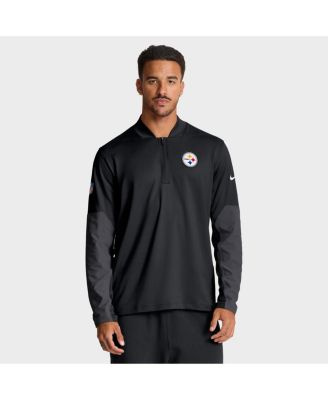 Мужская черная толстовка-пуловер Nike Pittsburgh Steelers Sideline Dri-FIT с капюшоном на молнии