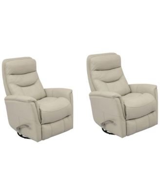 Раскладное кресло Parker Living Two Pack с верхом из зернистой кожи Gemini - Слоновая кость, Коричнево-бежевый