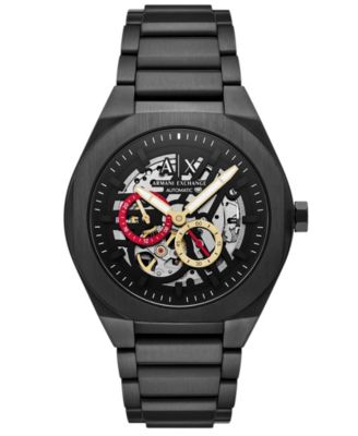 Мужские часы Armani Exchange с автоподзаводом Sync из нержавеющей стали, черные, 44 мм