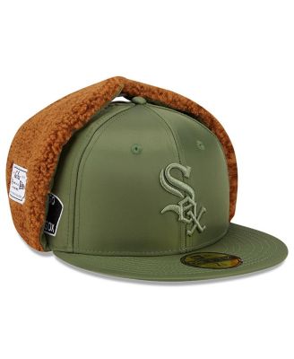 Мужская приталенная шляпа New Era x Alpha Industries оливкового цвета Chicago White Sox с собачьими ушками 59-го размера, зеленая