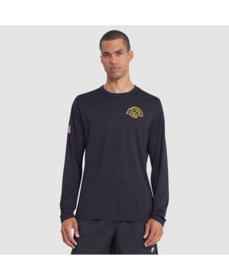Мужская футболка Nike Midnight Blue Los Angeles Rams 2025 из коллекции Rivalries Sideline Legend с длинным рукавом Dri-FIT