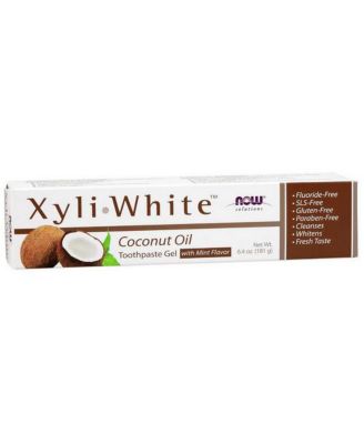 Гель-зубная паста NOW Foods с кокосовым маслом XyliWhite, 6,4 унции, без цвета