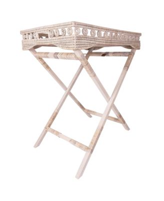 Поднос для дворецкого Artifacts из ротанга Inna Design с деревянными ножками