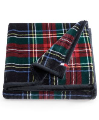 Плюшевый плед с принтом от Tommy Hilfiger, 70 x 50 дюймов