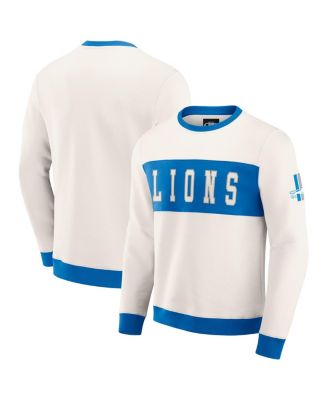Мужская кремовая толстовка Detroit Lions Color Block с круглым вырезом из коллекции Darius Rucker от Fanatics