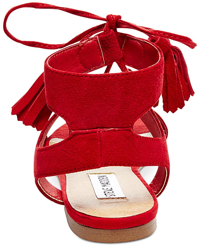 steve madden red flat sandals