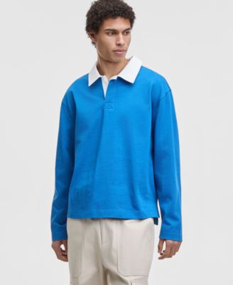 Мужская хлопковая рубашка поло для регби с контрастным воротником Mode of One, эксклюзивная модель Macy's