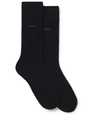 Мужские однотонные носки обычной длины от Hugo Boss, 2 упаковки, черные