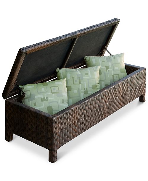 Noble House Hartfield Brown Resin Wicker Storage Ottoman Reviews Furniture Macy S