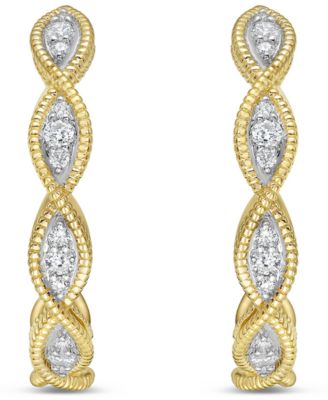 Серьги Macy's с бриллиантами 0,25 кт в 14k золоте, желтые