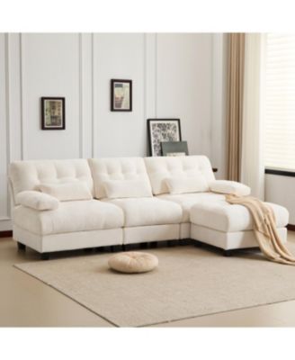 Streamdale Furniture 93" 3+1 Местный диван с пуфиком, регулируемой спинкой