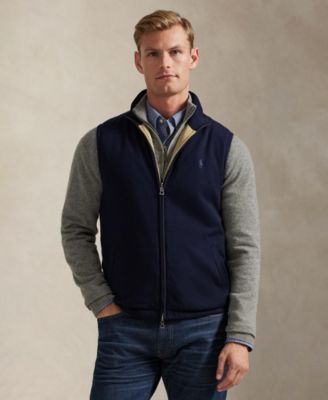 Мужской вязаный жилет Polo Ralph Lauren с двусторонним рисунком, синий