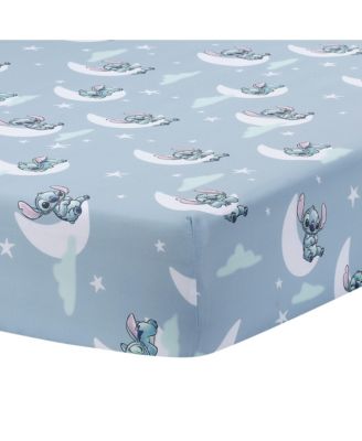 Оригинальная детская кроватка Baby Disney Stitch из мягкой микрофибры синего цвета в обтяжку