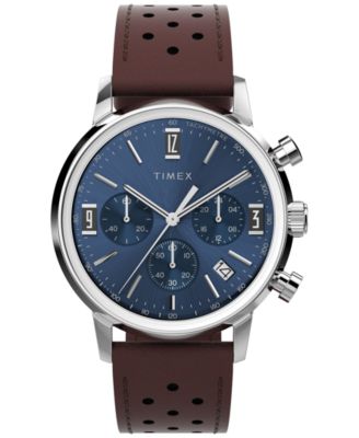 Мужские часы Timex с хронографом из коричневой кожи, 40 мм