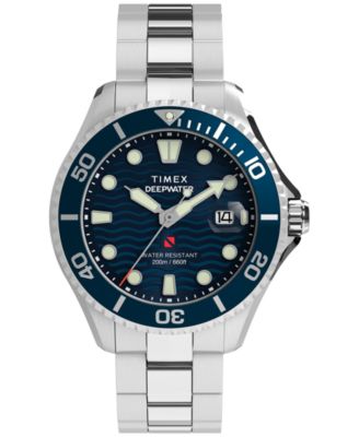 Мужские часы Timex Deepwater 44 мм, 200 м, серебристые