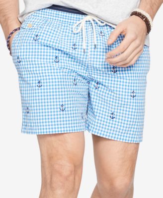 ralph lauren gingham swim shorts