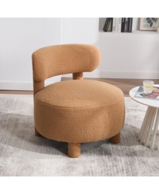 Акцентное кресло Streamdale Furniture из плюшевой ткани без подлокотников - Хаки
