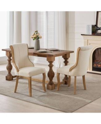 Обеденные стулья Streamdale Furniture из снежного бархата, Бежевый, Комплект из 2 стульев