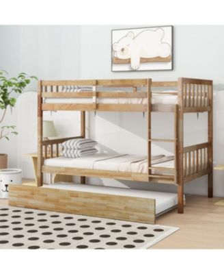Двухъярусная кровать Streamdale Furniture Twin из дерева с выдвижными и раскладывающимися кроватями