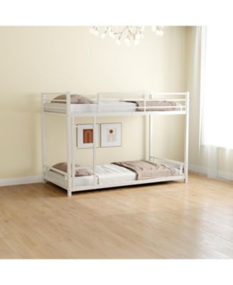 Двухъярусная кровать Streamdale Furniture из металла Twin over Twin/ Сверхпрочный металл / Низкий уровень шума / Ограждение безопасности / Пружинный блок не требуется
