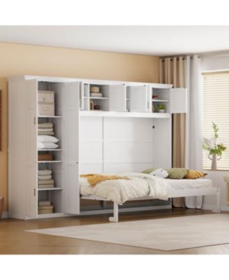 Мебель Streamdale Кровать размера Queen-size Murphy Bed Настенная кровать со шкафчиками