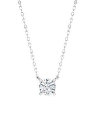 Ожерелье с подвеской из выращенных в лаборатории бриллиантов Forever Grown Diamonds (весом 1 карат) из белого стерлингового серебра