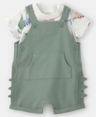 Футболка с коротким рукавом Carter's Baby Boys с динозавром и шорты с шипами, комплект из 2 предметов.