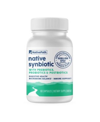 nativePath Полный синбиотик - Пре-, Про- и постбиотик 3-в-1 для здоровья кишечника и поддержки пищеварения - 10 миллиардов КОЕ, 30 порций белого
