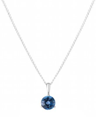 Колье-подвеска Macy's London Blue с голубым топазом (2 карата) из белого золота 14 карат синего цвета