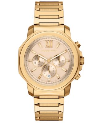 Мужские часы Michael Kors Prescott Chronograph золотистого цвета из нержавеющей стали, 44-миллиметровое золото