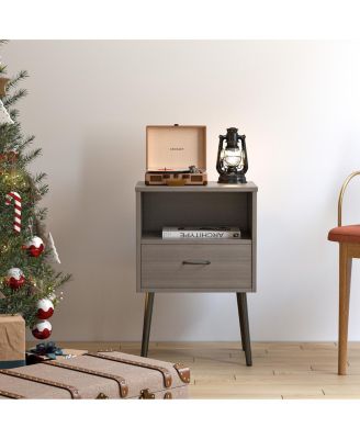 Современная прикроватная тумбочка Streamdale Furniture с выдвижными ящиками и полками для хранения вещей
