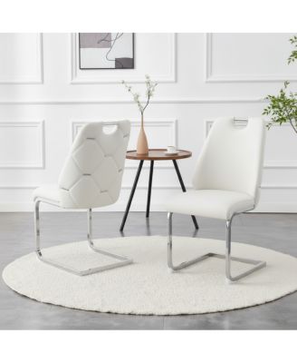 Современный обеденный стул из искусственной кожи Streamdale Furniture с изогнутой спинкой