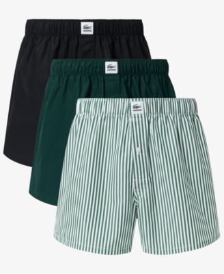 Мужские тканые боксеры прямого кроя от Lacoste, 3 комплекта