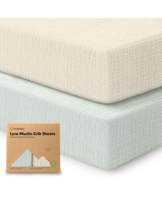 Простыни для детской кроватки KeaBabies Lyra из муслина для мальчиков и девочек, 2pk, 52x28, Хлопковые, наматрасники для детской кроватки, мягкие, дышащие